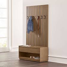 The sides of the entryway shoe bench have a modified frame and panel construction. Entryway Shoe Benches Crate And Barrel