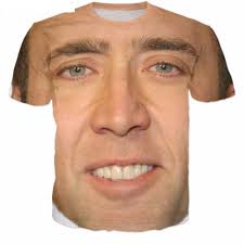 Pop Culture Novelty Shirt Nicolas Cage" T-shirt For Sale By PixelDagger