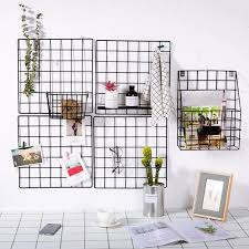 Grid Panel Wall Hangings Wall Decor Lola Doo Wall Hanging Storage Metal Grid Metal Wall Shelves