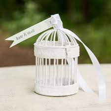 Cage Oiseaux Miniature Blanche Porte Alliance Cages A Oiseaux Decorees Boite Dragees Mariage