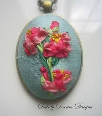 Birth Month Flower Necklace August August Gladiolus Birth Month Flower Pendant By Daintydreamdesigns 30 00 Birth Month Flowers Silk Ribbon Embroidery Ribbon Embroidery