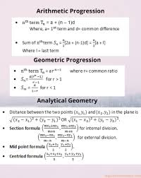 Arithmetic Progression Geometric Progression And Analytical Geometry Math Formulas Arithmetic Progression Math