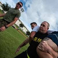 U.S. Army Spc. Tanner Moran, carries U.S. Air Force