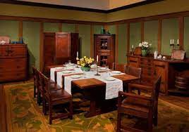 Arts & crafts dining room set. Table Settings Design For The Arts Crafts House Arts Crafts Homes Online