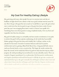 How to accept your food decisions on the road to a healthy lifestyle My Goal For Healthy Eating Lifestyle Essay Example 425 Words Gradesfixer