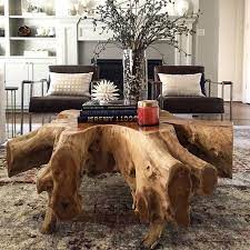 Teak Root Coffee Table Would Make For A Beautiful Conversation Starter In Your Rising Barn Rustic Furniture Design Tree Stump Furniture Driftwood Table