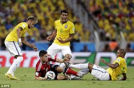 Watch live and listen online with just one click. Brazil 2 1 Colombia World Cup 2014 Match Report David Luiz And Thiago Silva Help Fire Host Nation Into Semi Finals Daily Mail Online