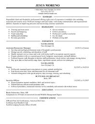 hotel & hospitality resume examples