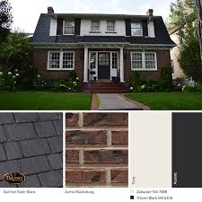 A full exterior brick house makeover plan using real slaked limewash paint and trim color options for a classic european look. Brick Home Exterior Color Schemes Davinci Roofscapes