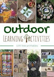 Montessori Nature Outdoor Learning Activities With Free Printables Outdoor Learning Activities Montessori Activities Forest School Activities