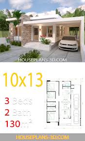 House Design 10x13 With 3 Bedrooms Full Plans House Plans 3d Planos De Casas 10x20 Diseno De Casas Sencillas Croquis De Casas Pequenas