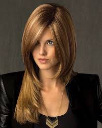 Face Framing Layers Long Hair With Side Bangs And Highlight For Women Long Hair Styles Hair Styles Wig Hairstyles