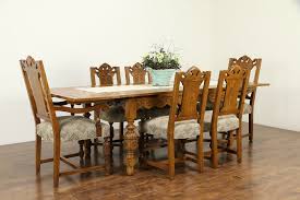 English Tudor Antique Oak Dining Set Table 6 Chairs 32782 In 2020 Oak Dining Sets Dining Dining Set