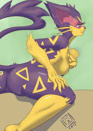 anthro ass bearbox doodletimes breasts elbow tufts female liepard  nintendo nipples nude pokemon purple fur pussy solo video games 