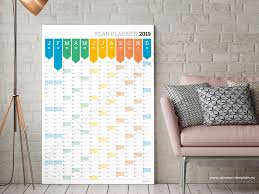 Best 2019 feminine planners for ladypreneurs. Vertical Year Wall Planner 2019 Printable Blank Calendar Planner