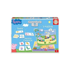 El juego quién soy yo y cómo jugarlo con los niños. Juego Educativo Peppa Pig Superpack 4 In 1 Educa