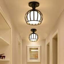 Vintage Globe Semi Flush Ceiling Light With Metal Frame For Hallway Kitchen Foyer In Black White Semi Flush Ceiling Lights Ceiling Lights Kitchen Ceiling Lights