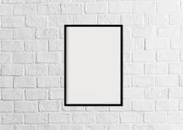 Frame Mockup 215 Black Portrait Photo Frame On Brick Wall Mockup Styled Thin Frame Mock Up A4 Wall Art Display Psd Smart Object In 2020 Frame Mockups Portrait Photo Photo Frame