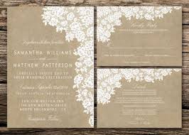 Printable Wedding Invitation Set Invitation Rsvp Card Details Card Diy Wedding White Lace On Brown Paper Collection Design Printable Wedding Invitations Wedding Invitations