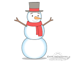 How To Draw A Snowman Step By Step - Easylinedrawing