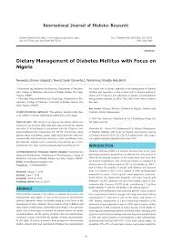 pdf dietary management of diabetes mellitus with focus on