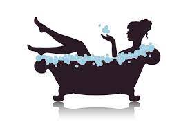 Woman In A Bath With Foam Watercolor Mermaid Bath Art Cartoon Clip Art
