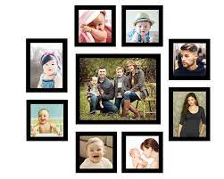 Swadesi Stuff Latest Design Classic Set Of 9 Individual Family Wall Hanging Collage Photo Frame Black Amazon Photo Frame Wooden Wall Hangings Photo Collage