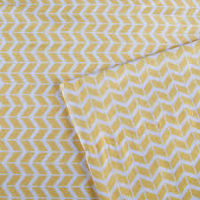 1 fitted sheet (39 x 75 + 12), 1 flat sheet (66 x 96), 1 pillowcase (21 x 30) Comfort Classics Chevron Ultra Soft Microfiber Sheet Set Yellow Twin Walmart Com Walmart Com