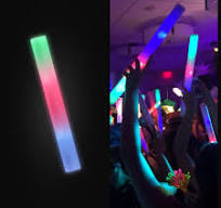 100 Pack - Multicolor LED Foam Sticks Glow Batons - 3 Modes - 18" - Great for Weddings and Parties