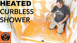 Check the floor is level by using a 4 foot level. Heated Schluter Curbless Shower Pan Schluter Curbless Shower Part 7 Youtube