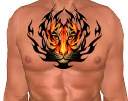 Choose an intricate, colorful design with symbolic ink to make a bold statement. Second Life Marketplace Tribal Tiger Chest Tattoo