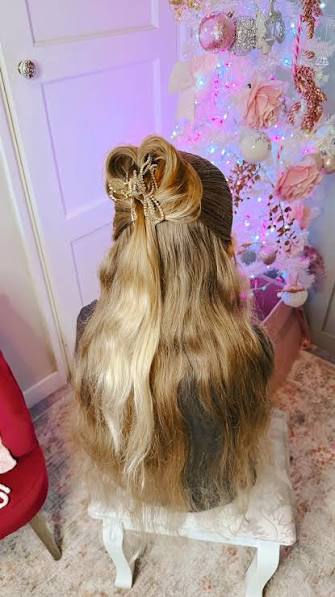 Christmas Claw Clip Updo