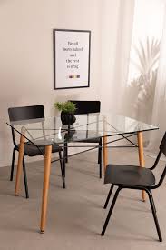 Lounger, sofa, armchair, chair, armchair, tables, stools and high table, are. Rectangular Dining Table In Glass And Beech 120x80 Cm Scand Sklum