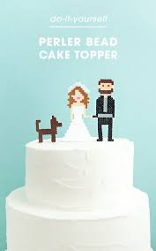 Learn How To Make Custom Perler Bead Cake Topper People Wedding Cake Topper Diy Diy Cake Topper Cake Toppers