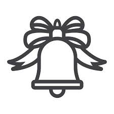 Flache Linie Ungefarbte Weihnachtsglocke Uber Weissem Hintergrund Vektorillustration Lizenzfrei Nutzbare Vektorgrafiken Clip Arts Illustrationen Image 89696004