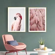 Parrot Painting Wall Art Pink Cockatoo Watercolour Framed Print Animal Kids Room Decor Living Room Decor Australian Bird Wall Decor Art Collectibles Prints Sultraline Id