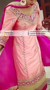 Pink colour combination suit salwar. Nivetas Design Studio We Ship Worldwide Made To Measure Inquiries Nivetasfashion Gmail Com Whatsapp 917 Punjabi Outfits Party Wear Suits Embroidery Suits