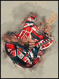 Los angeles artist robert vargas painted a colorful mural of eddie van halen to be unveiled tuesday in hollywood in honor of the late rocker's birthday. Eddie Van Halen S Electric Guitar 12x16 Guitar Art Music Wall Art Music Poster Music Room Decor Hand Painted Gui Guitar Art Guitar Painting Music Wall Art