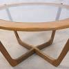 Coffee table dalia retro set of 2 with wooden structure covered with handcrafted hammered retro patinated brass. 1