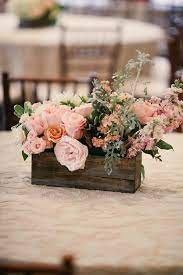 Vintage Rustic Centerpiece In Blush Pink Wedding Table Flowers Wedding Centerpieces Vintage Wedding Table