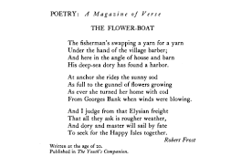 Best city poems ever written. Poetry Foundation On Twitter Read The Flower Boat By Robert Frost Who Was Born Onthiday