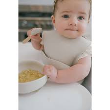 Silicone Catch-All Pocket Bib, Mushroom