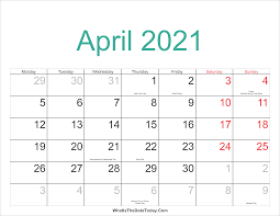Not only are we looking forward to april showers (because may flowers!), but we're also counting down until april's aldi finds hit shelves in the coming weeks. April 2021 Calendar Printable With Holidays Whatisthedatetoday Com