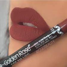 your guide to beauty on instagram golden rose lipliner 519 brownish maroon lipliner all over my lips turkish brand rujlar dudak kalemi ruj makyaji