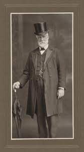 Man In Top Hat With Umbrella 1890s Hats For Men Vintage Suits Mens Coats