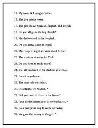 Spanish Weekly Translation Packet Present Preterite Sentences How To Memorize Things Sentences Preterite