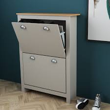 Featuring a stylish contemporary design and dark grey finish, the winda is easy to coordinate with any style of decor. Lexington Shoe Cabinet