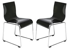 We have a wide range of contemporary dining chairs that fit your current filtered choice of plastic / acrylic. Lima Modern Transparent Black Acrylic Chair Set Of 2 By Leisuremod