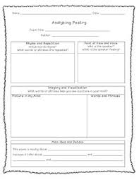 Poetry Analysis Template Poetry Analysis Poetry Worksheets Poetry Lessons