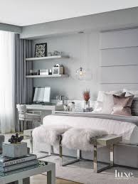 Although rose gold or pink is our main color theme for this bedroom, we don't overuse those colors to much because it will make this room feels unnatural. Gray Master Bedroom With Rose Gold Accent Pillow And Plush Seating Rose Gold Bedroom Modern Bedroom Design Bedroom Design Trends